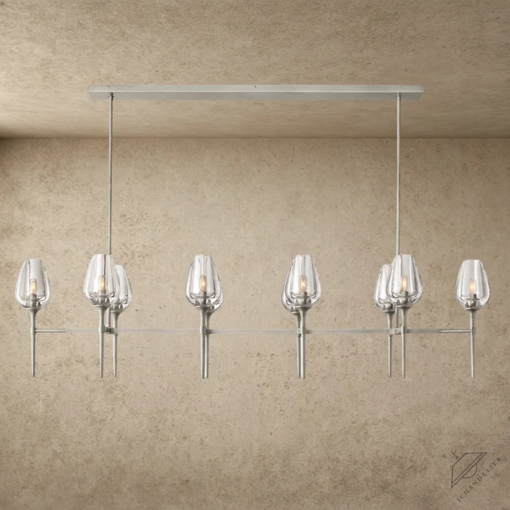 65" / Nickle Tulip Linear Chandelier 52", 65"