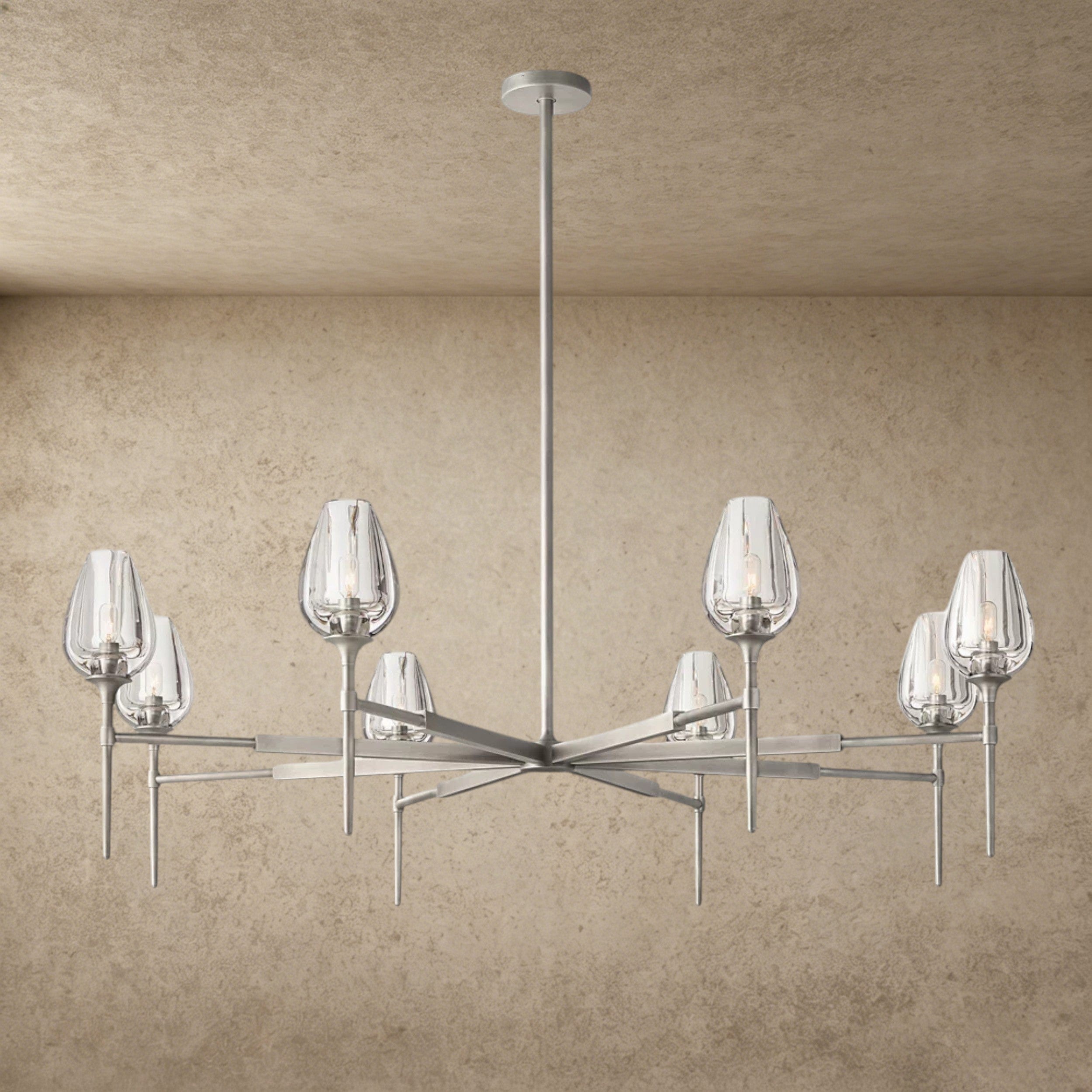 54" / Nickle TULIP ROUND CHANDELIER 27", 42", 54"