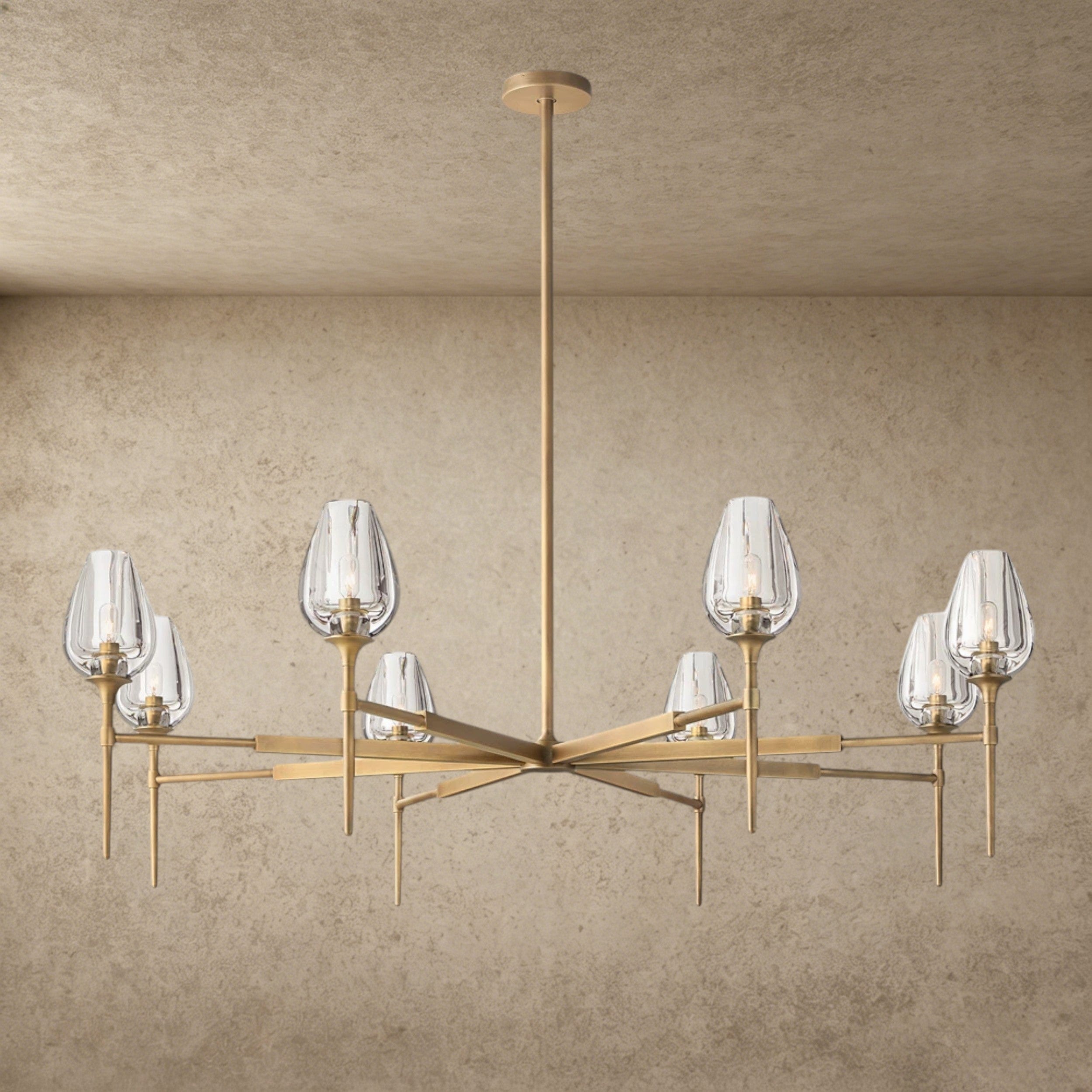 54" / Brass TULIP ROUND CHANDELIER 27", 42", 54"