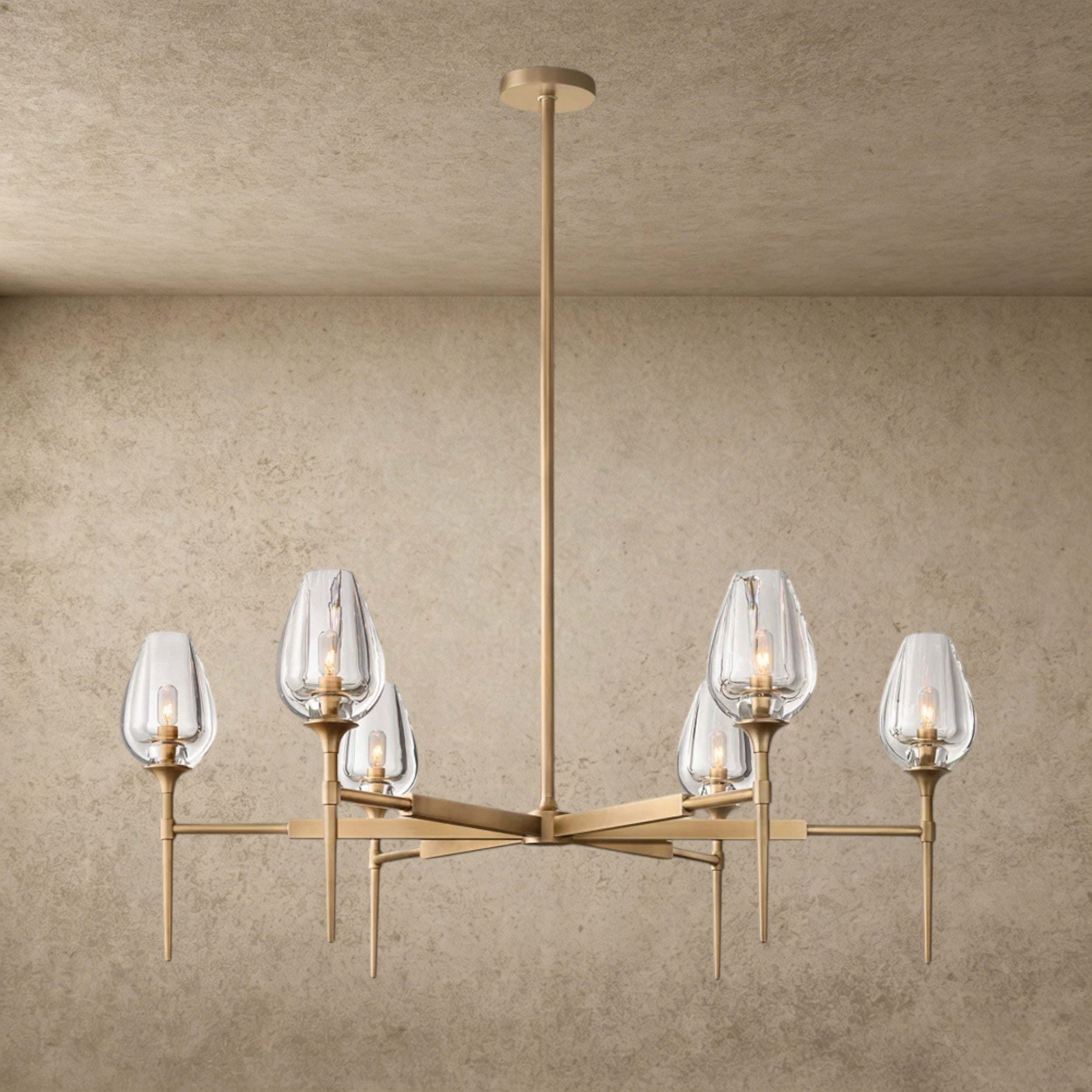 42" / Brass TULIP ROUND CHANDELIER 27", 42", 54"