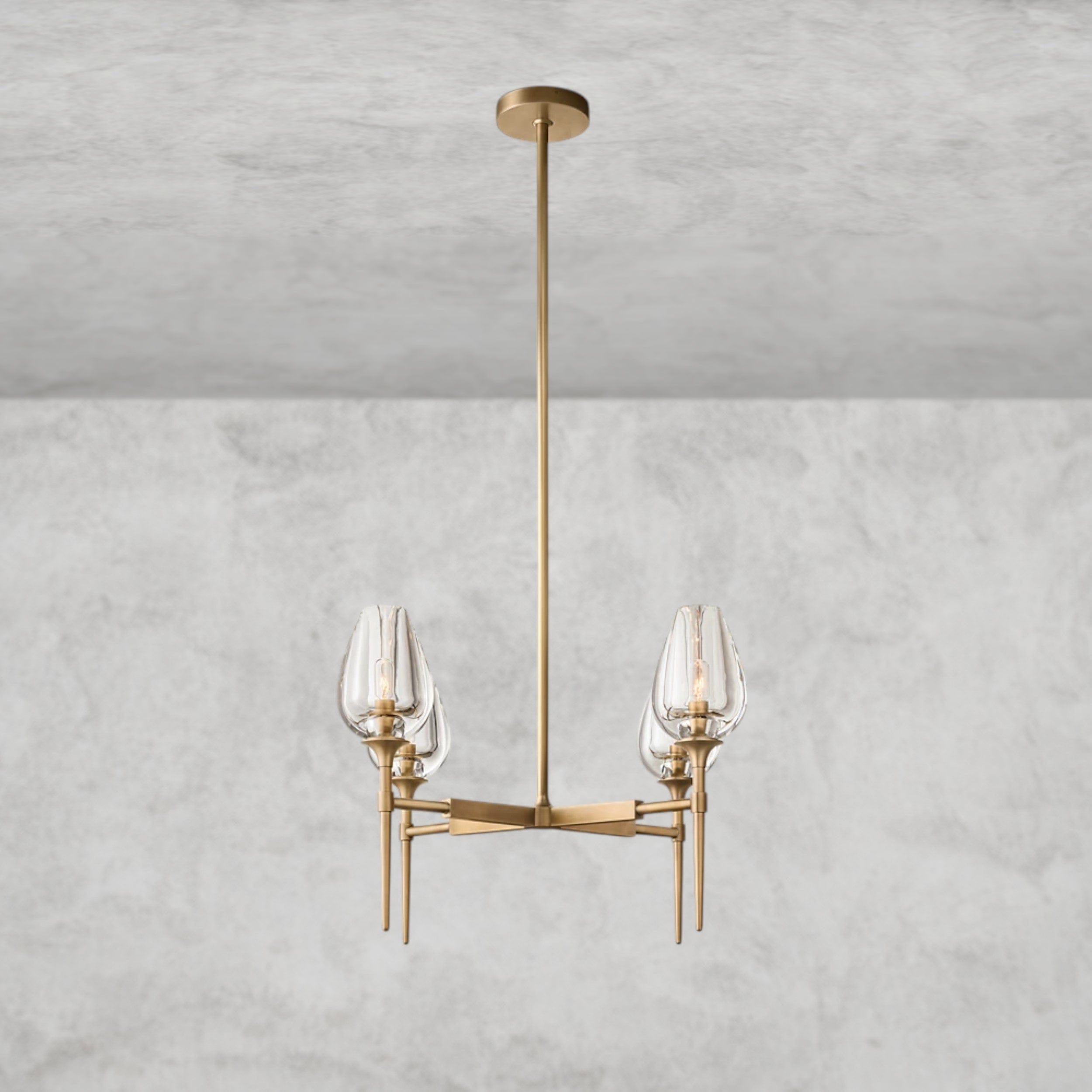27" / Brass TULIP ROUND CHANDELIER 27", 42", 54"