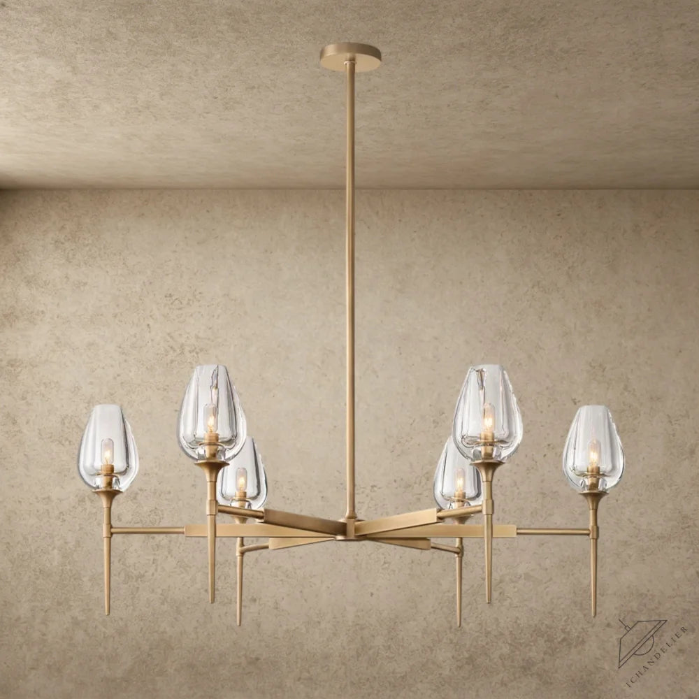 42" / Brass TULIP ROUND CHANDELIER 27", 42", 54"