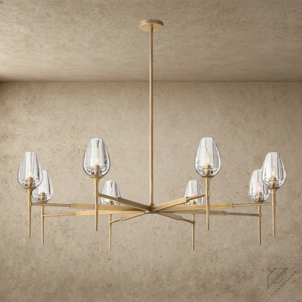 54" / Brass TULIP ROUND CHANDELIER 27", 42", 54"