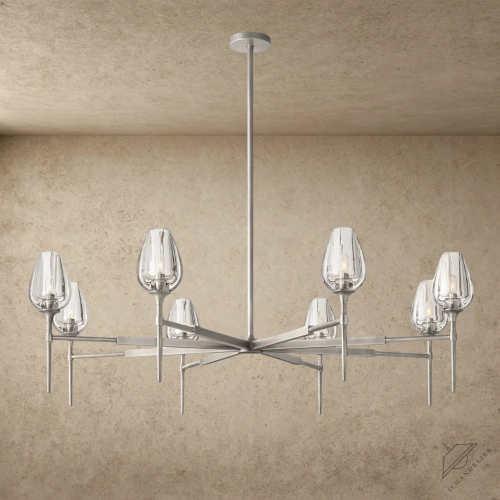 54" / Nickle TULIP ROUND CHANDELIER 27", 42", 54"