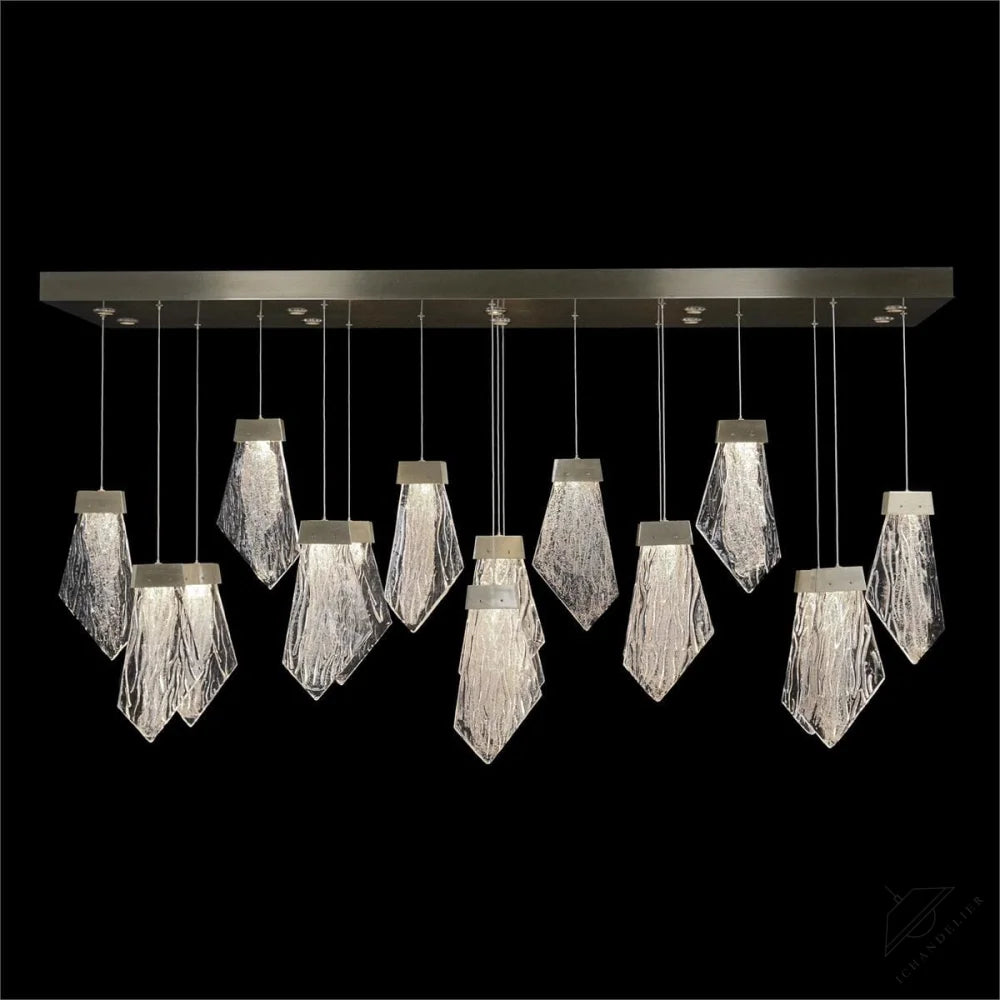Twenty-Seven-Light Horizontal Chandelier, Nickel
