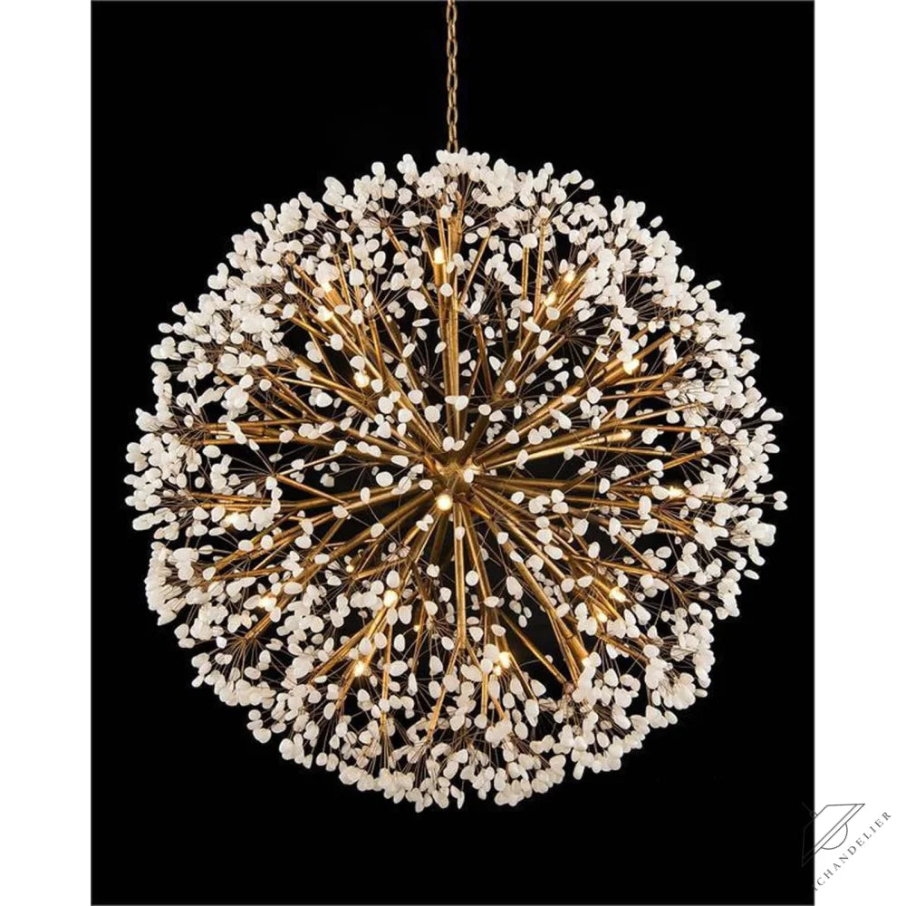 Veyla Spherical Thirty-Light Quartz Chandelier