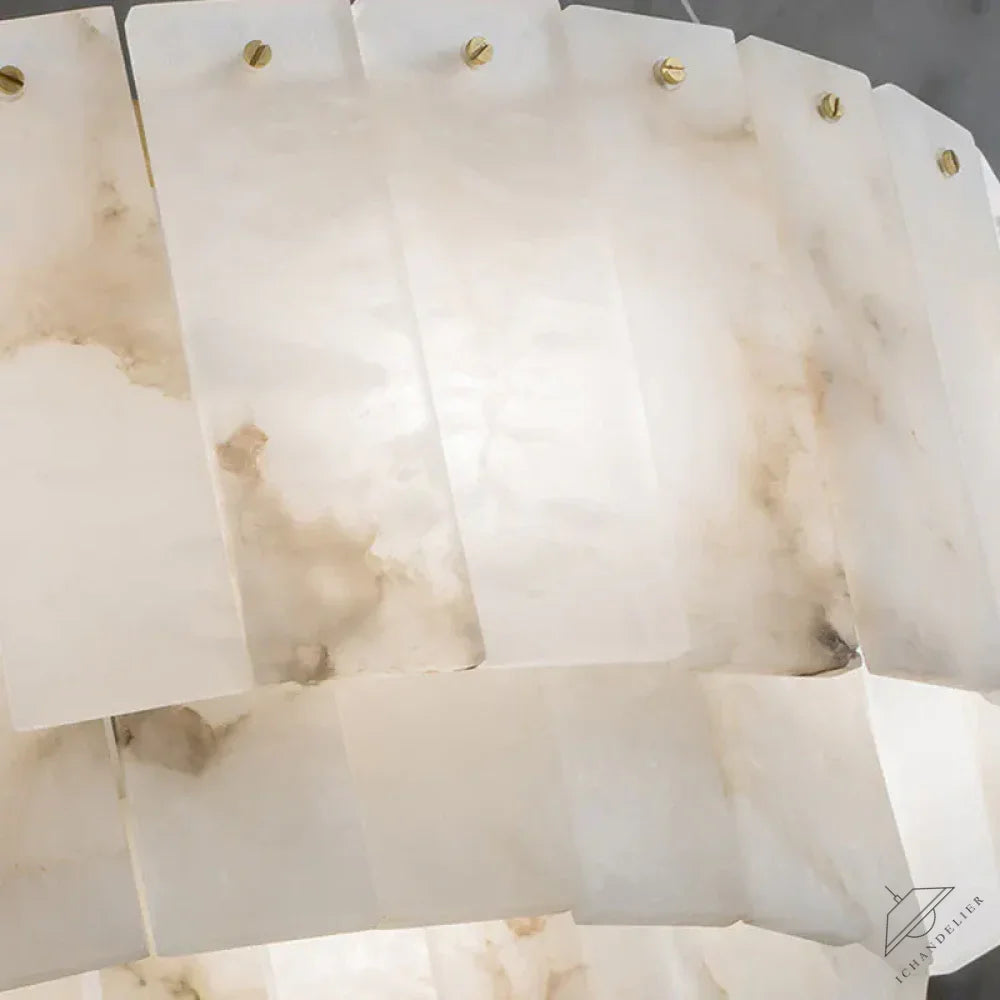 Victoria Alabaster Modern Round Chandelier 22.4", 32.3"