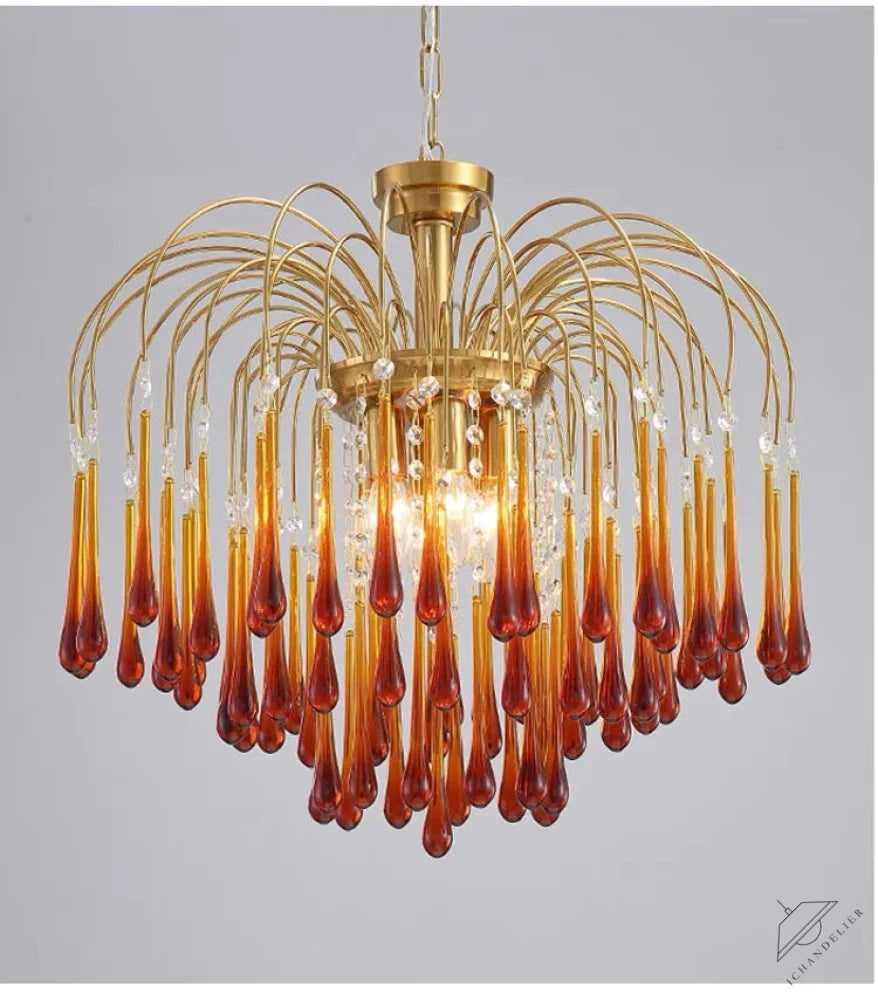 Vintage – Murano Teardrops Chandelier – 70s – Pink prisms