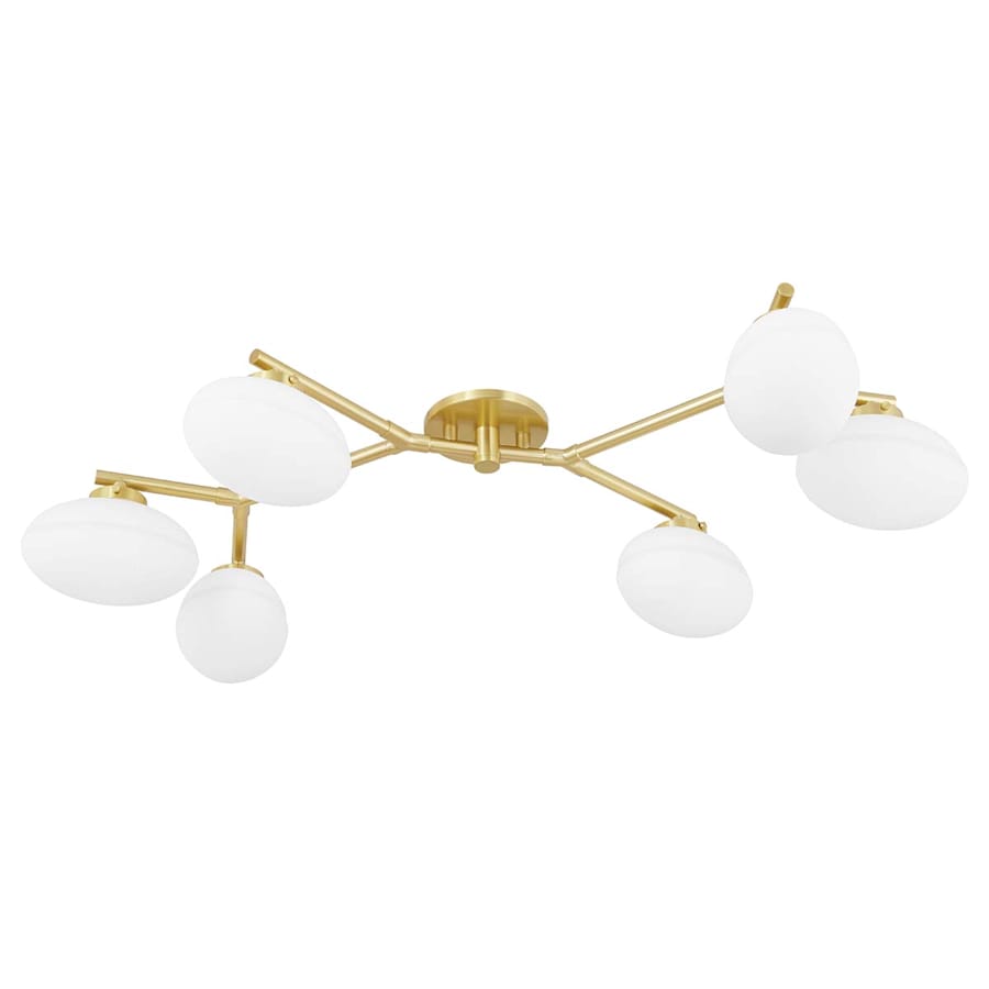 Brass Wagner 6 Light Flush Mount Ceiling Fixture
