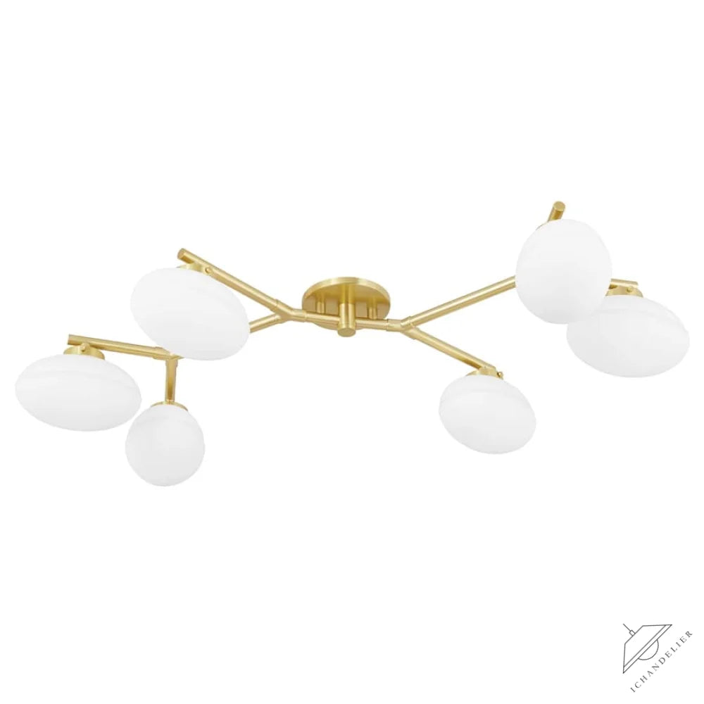 Brass Wagner 6 Light Flush Mount Ceiling Fixture