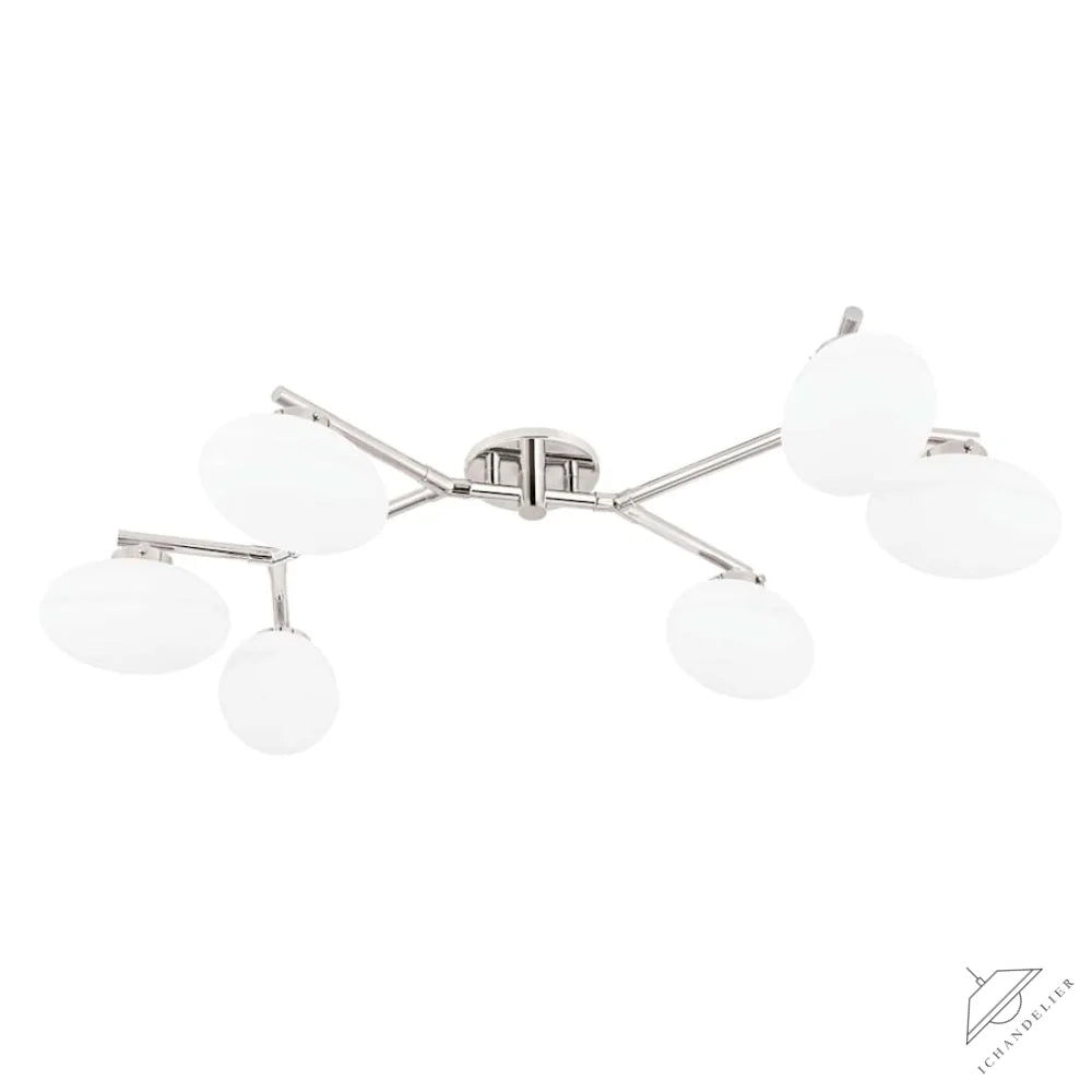 Nickel Wagner 6 Light Flush Mount Ceiling Fixture