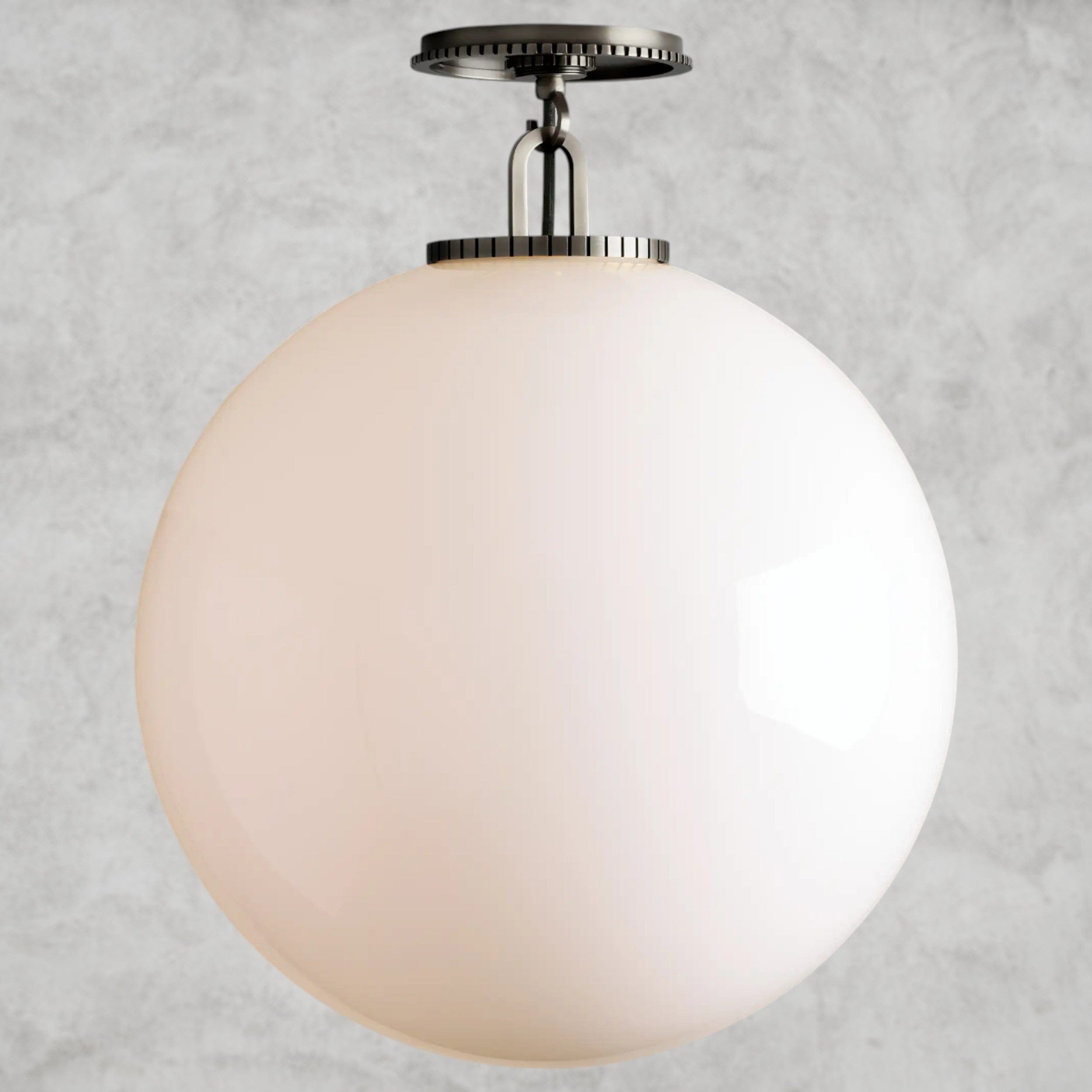 Large / Bronze / Milk Wescott Globe Flush Mount