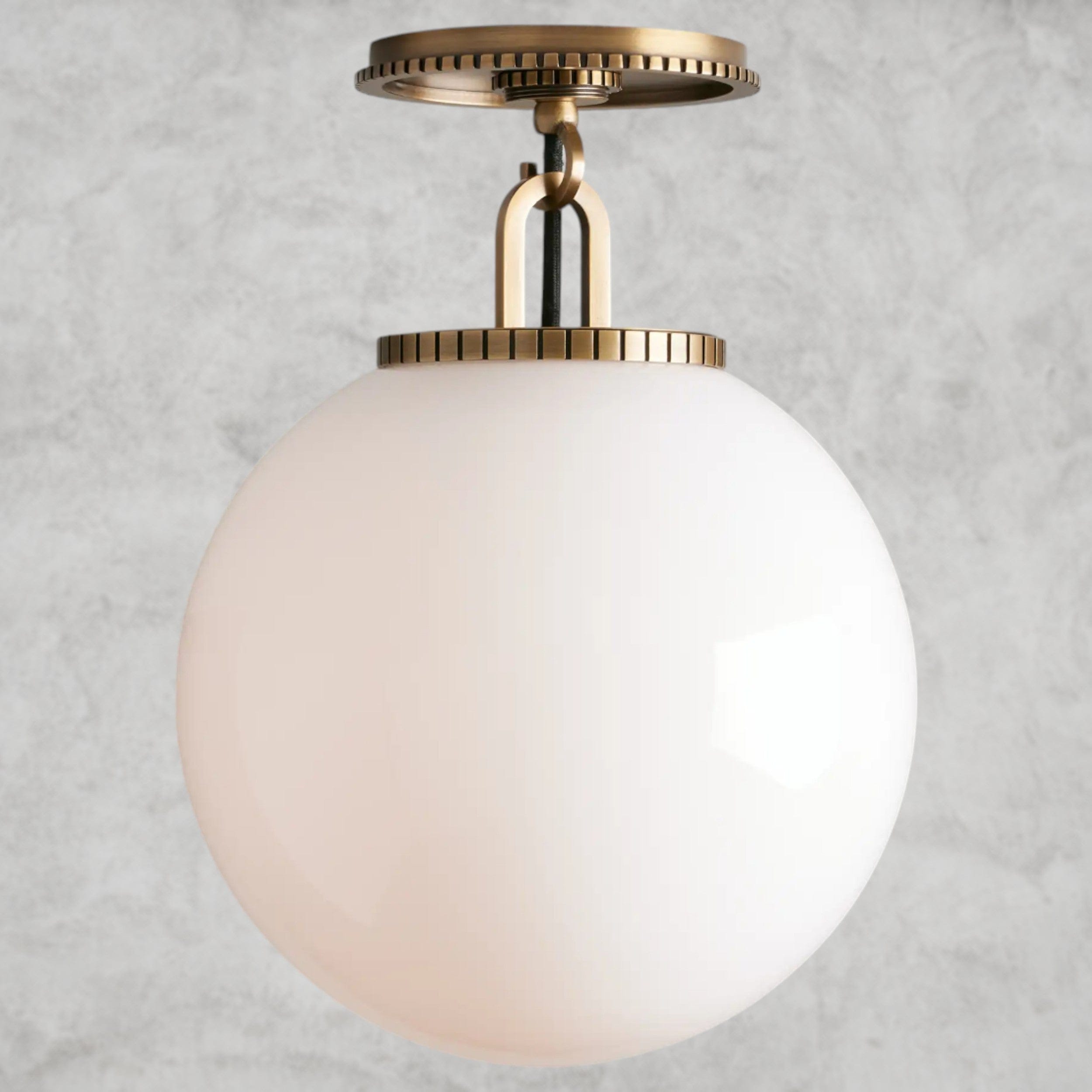 Small / Brass / Milk Wescott Globe Flush Mount