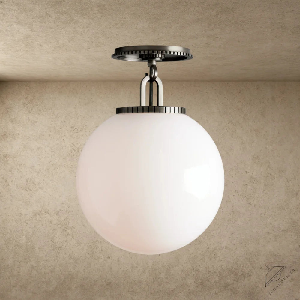 Small / Bronze / Milk Wescott Globe Flush Mount