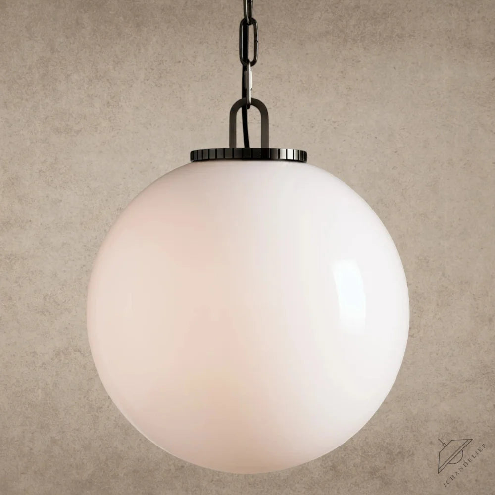 Medium / Bronze / Milk Wescott Globe Pendant with Chain