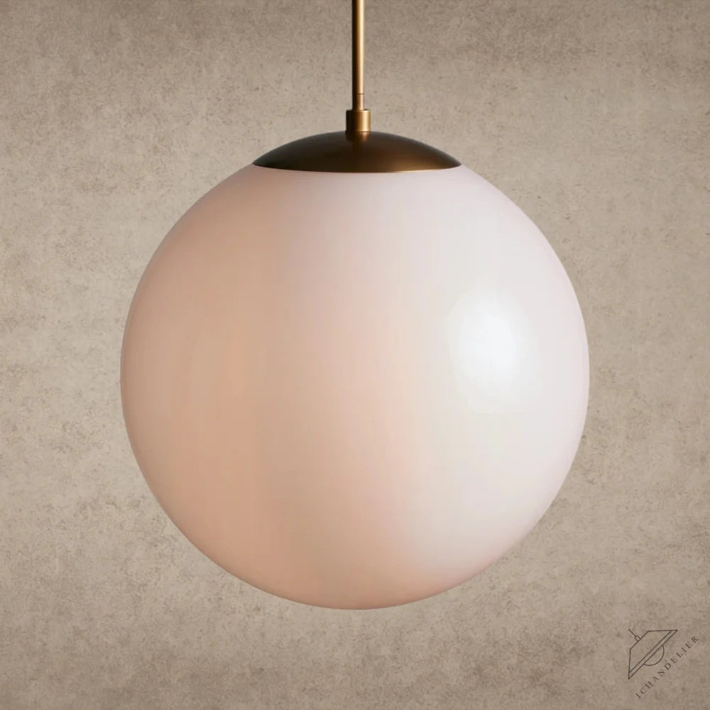 Brass / Milk Wescott XL Globe Pendant with Rod