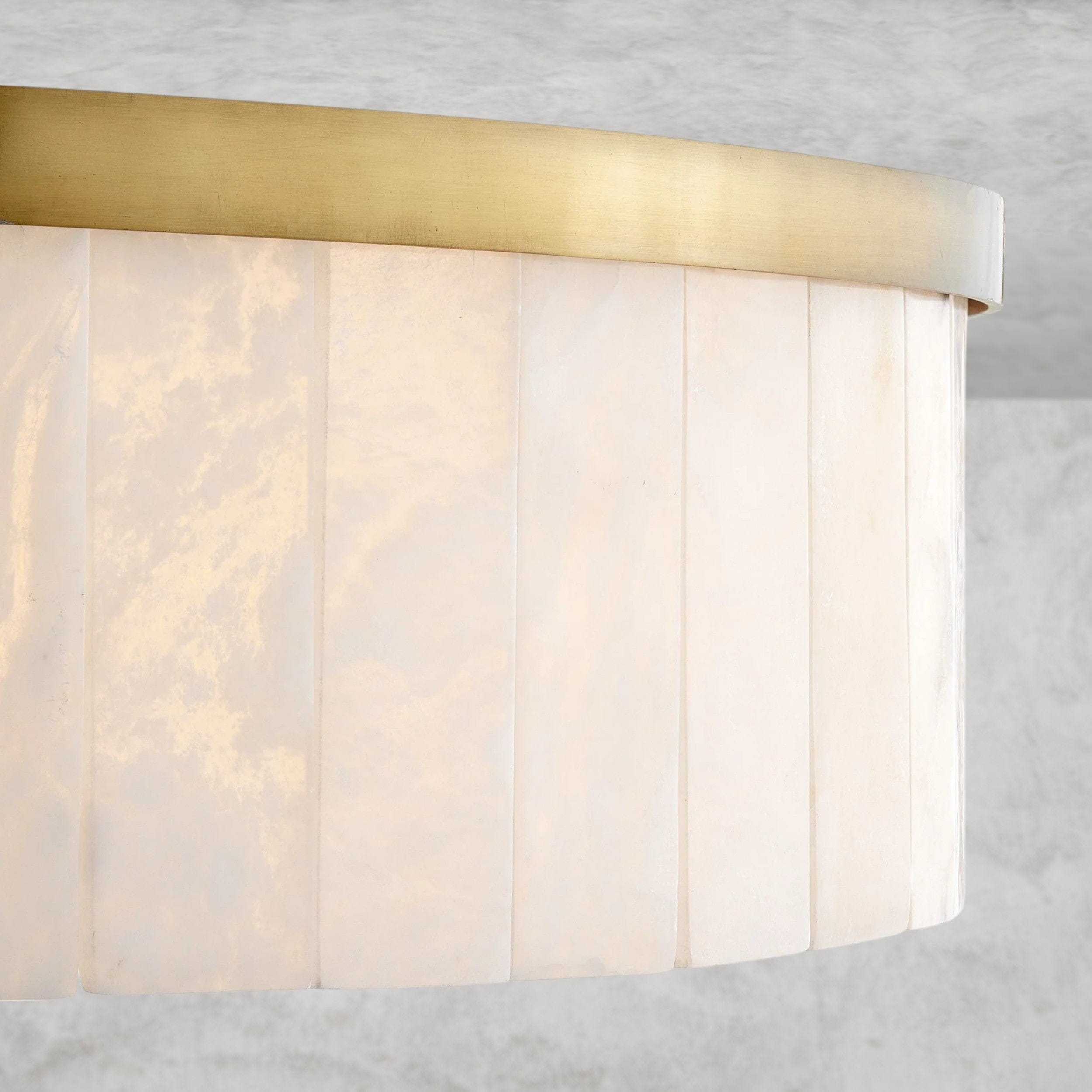 Windham Alabaster One-Tile Round Chandelier